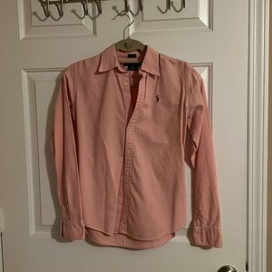 Ralph Lauren Oxford Slim Fit Button Down, Pink, Size 2